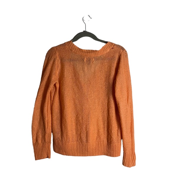 Sonoma Women's Orange Button-Down Knit Cardigan - Picture 8 of 9